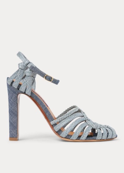 Women's Ralph Lauren Telma Woven Cotton Sandals | 418603MJW